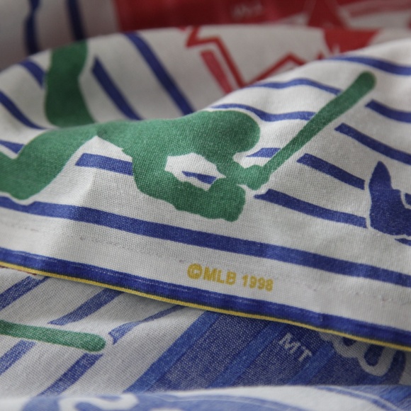 90s MLB Major League Baseball Teams Flat Bed Sheet - Picture 6 of 6